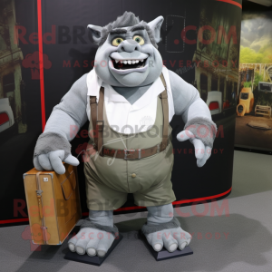 Silver Ogre maskot kostym...