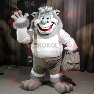 Silver Ogre maskot kostym...