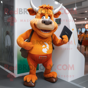 Orange Minotaur maskot...