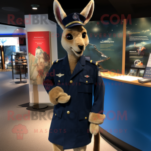 Navy kenguru maskot kostyme...