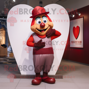 Maroon Heart maskot drakt...