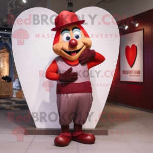 Maroon Heart Maskottchen...