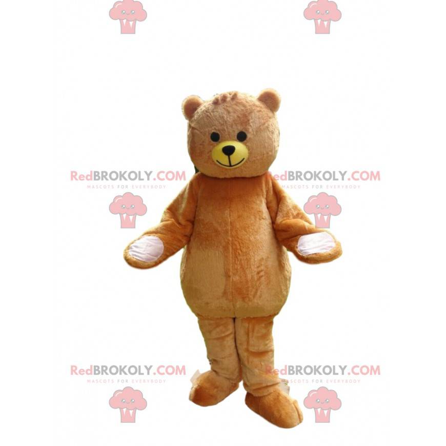 Mascote grande urso marrom, fantasia de urso de pelúcia marrom