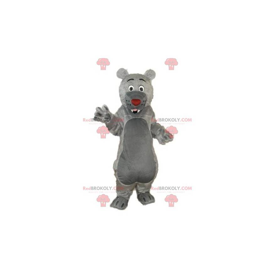 Mascotte d'ours gris façon Baloo, costume de nounours gris -