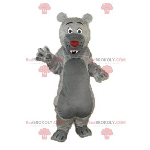 Grå bjørnemaskot Baloo måte, grå bamskostyme - Redbrokoly.com