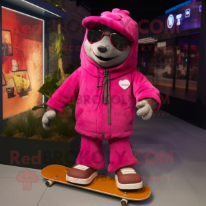 Magenta skateboard maskot...