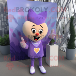 Lavender Arrow Of Love mascot costume character dressed with a Sweater and Cufflinks