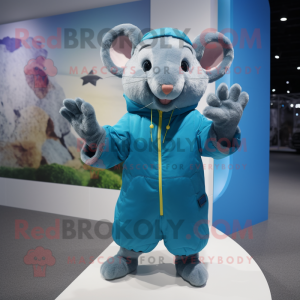 Blue Rat mascotte kostuum...