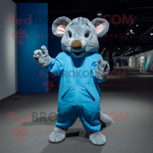 Blue Rat mascotte kostuum...