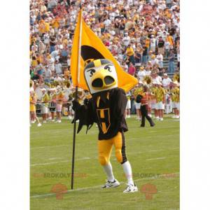 Yellow white and black bird mascot - Redbrokoly.com