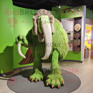 Limegrøn Mammoth maskot...