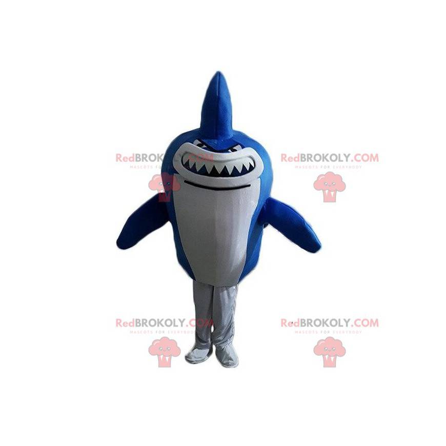 Riesiges Maskottchen des blauen und weißen Hais, Seekostüm - Riesiges Maskottchen des blauen und weißen Hais, Seekostüm -