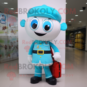 Cyan Doctor maskot kostume...