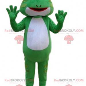 Groene en witte kikker mascotte, paddenkostuum - Redbrokoly.com