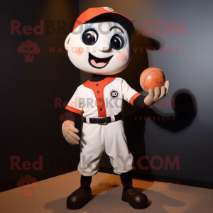 Rust Mime mascot costume character dressed with a Baseball Tee and Brooches