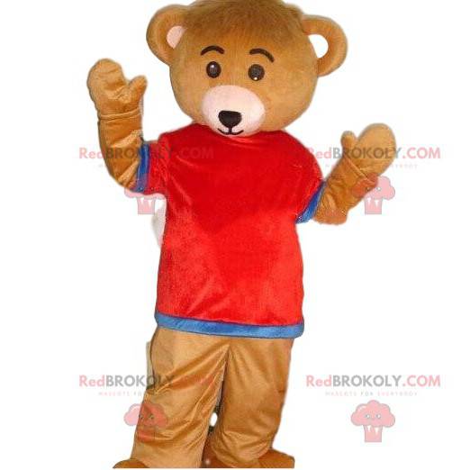 Dressed bear mascot, colorful teddy bear costume -