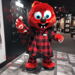 Rød vampyr maskot kostume...