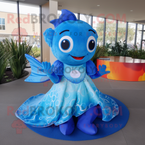 Blue Goldfish maskot drakt...