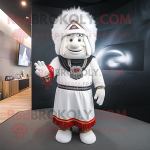White Chief mascot costume character dressed with a Bodysuit and Scarf clips