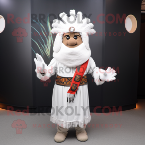 White Chief mascot costume character dressed with a Bodysuit and Scarf clips