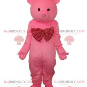 Mascote de urso rosa, fantasia de urso de pelúcia rosa -