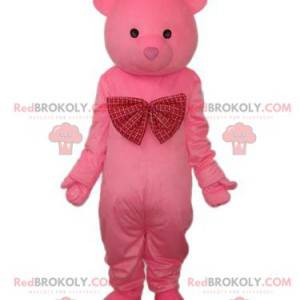 Pink bear maskot, rosa bamse kostyme - Redbrokoly.com
