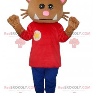 Cat mascotte, gekleed bruin kattenkostuum - Redbrokoly.com