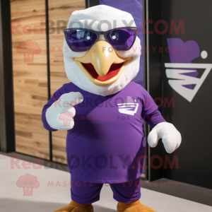 Purple Eagle maskot kostym...