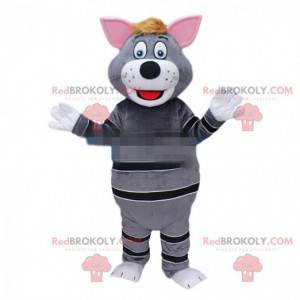 Gray cat mascot, gray and black cat costume - Redbrokoly.com