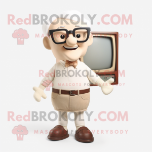 Cream TV maskot drakt figur...