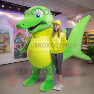 Lime Green Dolphin mascotte...