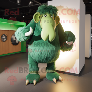 Grøn Mammoth maskot kostume...