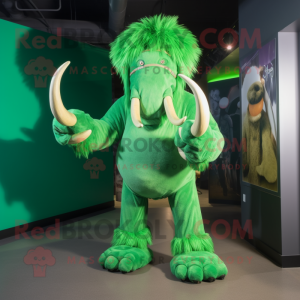 Grøn Mammoth maskot kostume...