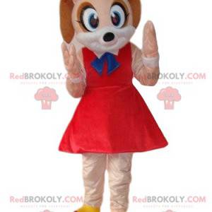 Brown mouse mascot, costume of a little female mouse -