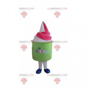 Mascotte gelato gigante, costume pentola gelato, ghiacciaio -