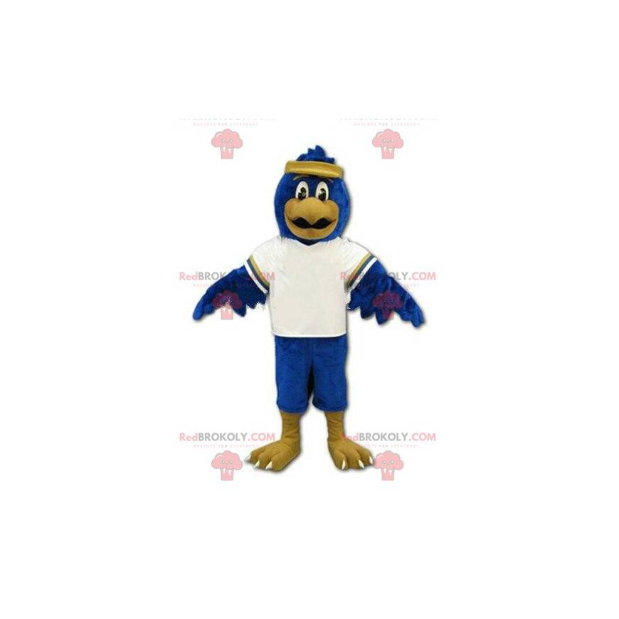 Mascotte d'aigle sportif, costume d'oiseau bleu, oiseau géant -