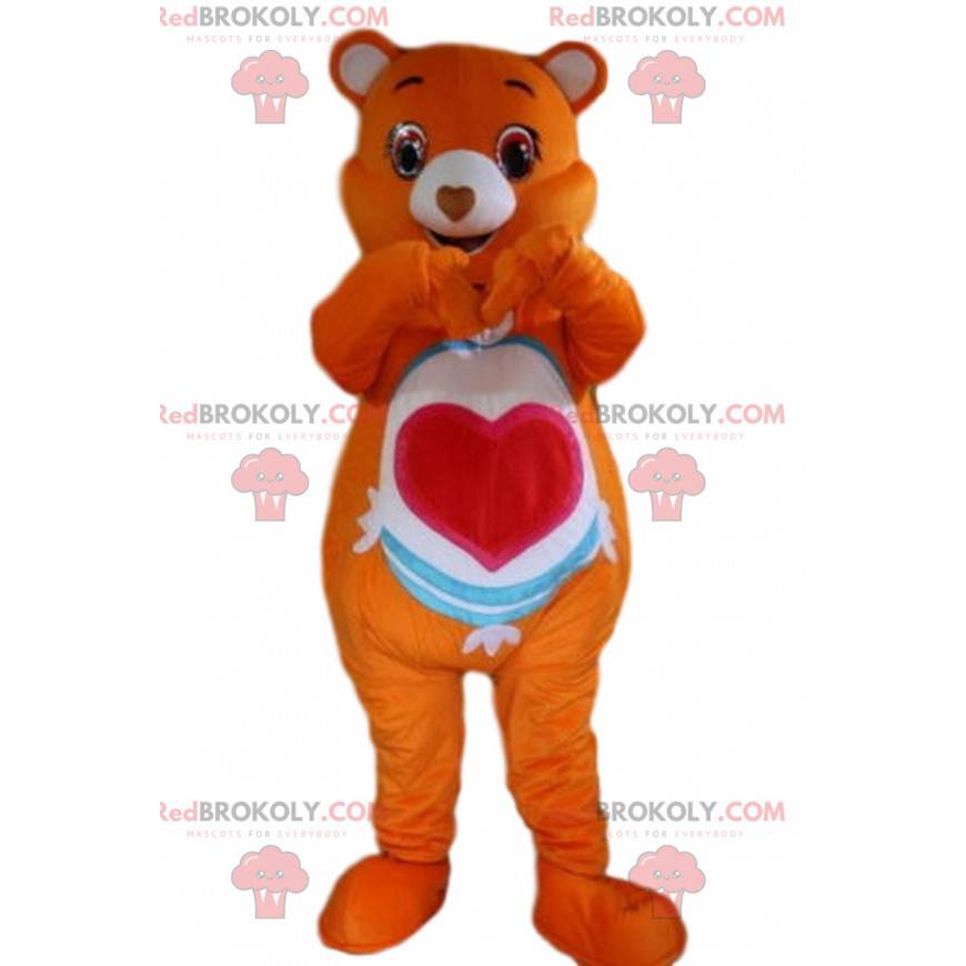 Mascota Orange Care Bear, disfraz de oso naranja -