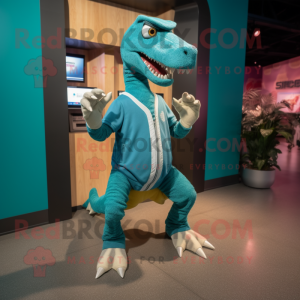 Teal Velociraptor mascotte...