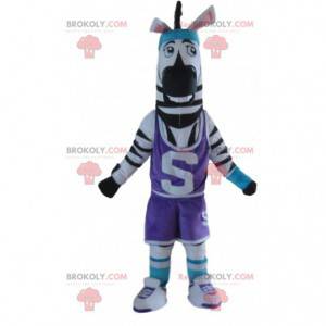 Mascotte zebra in abbigliamento sportivo, costume animale