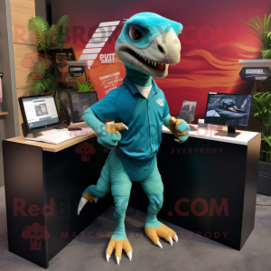 Teal Velociraptor mascotte...