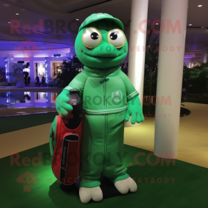 nan Golf Bag mascot costume character dressed with a Turtleneck and Bracelets