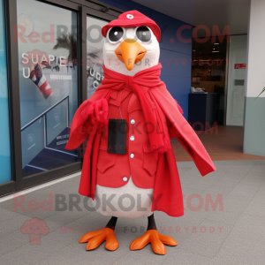 Red Seagull maskot kostume...