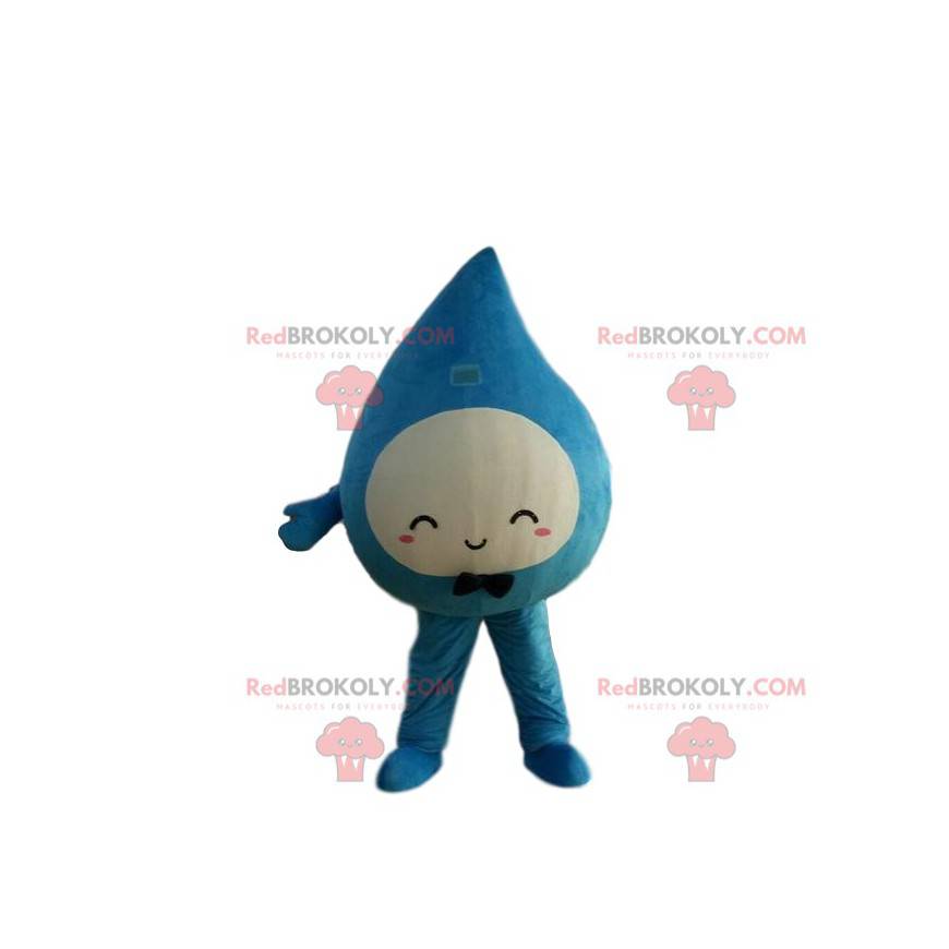 Mascotte de goutte d'eau géante, costume de goutte bleue -