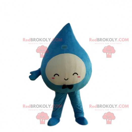 Mascota de gota de agua gigante, disfraz de gota azul -
