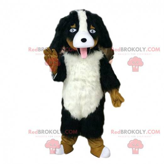 Maskot chlupatého psa, realistický kostým psa, čistokrevný pes
