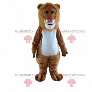 Brown lion mascot, lion costume, feline disguise -