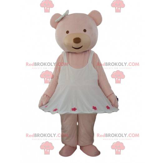 Pink teddy bear mascot, pink teddy bear costume - Redbrokoly.com
