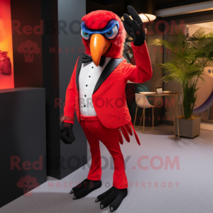 Rød Macaw maskot kostume...