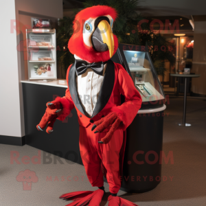 Rød Macaw maskot kostume...