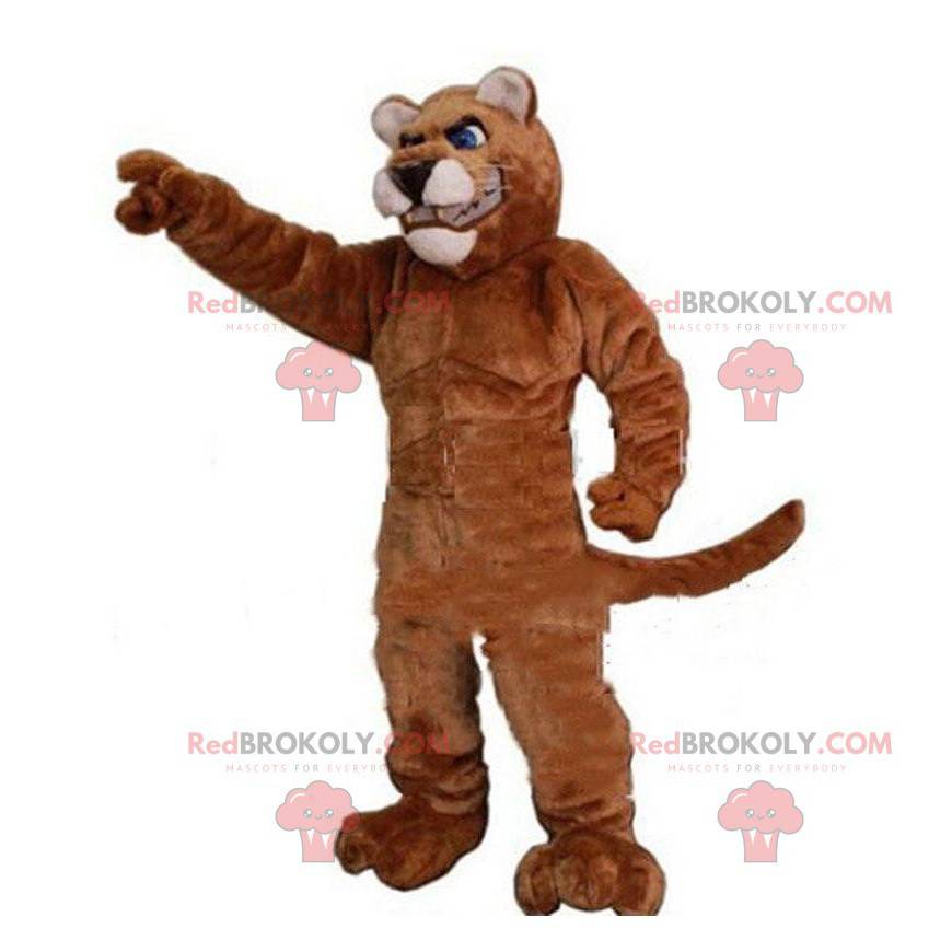 Maskot svalnatý tygr, sportovní kočičí kostým - Redbrokoly.com Maskot svalnatý tygr, sportovní kočičí kostým - Redbrokoly.com